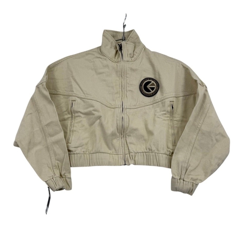 Ethika Vintage Jacket Women S Beige NWT Cropped Cotton Twill Zip Up Utility